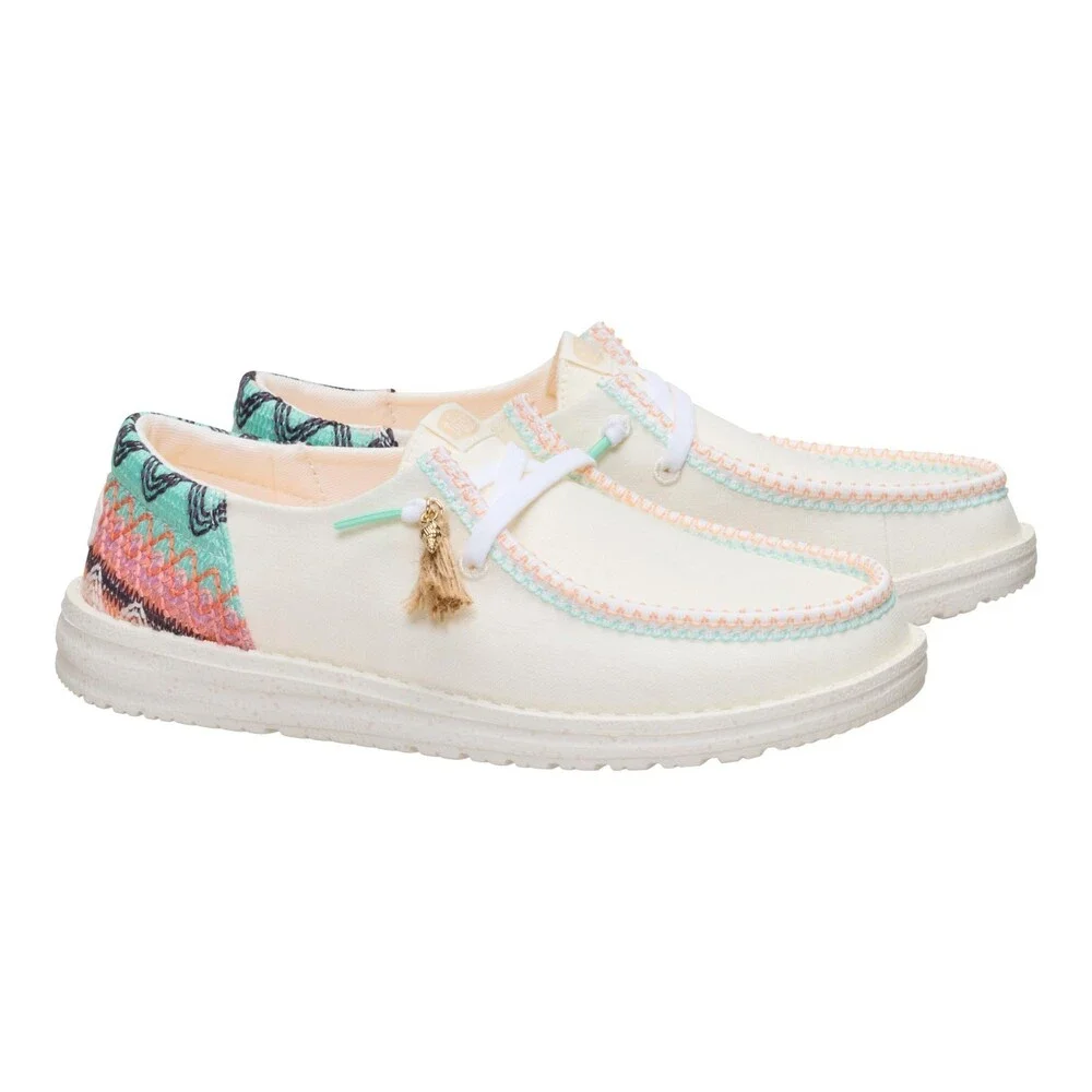 Hey Dude Wendy Funk Beach Woven 45220-0NI Women's 7 M Bone Slip-On Shoes SHOP537